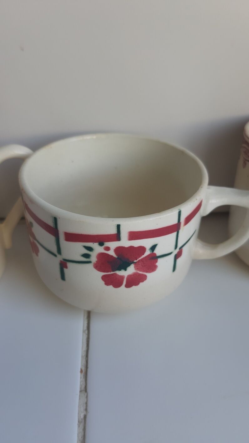 6 coffee cups Digoin Badonviller Sarreguemines