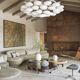Impressive cloud chandelier mid-century modern of Volksgarten Milchhalle Vienna