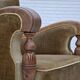 1960s, Danish armchair, green furniture velour, solid carved oak wood.