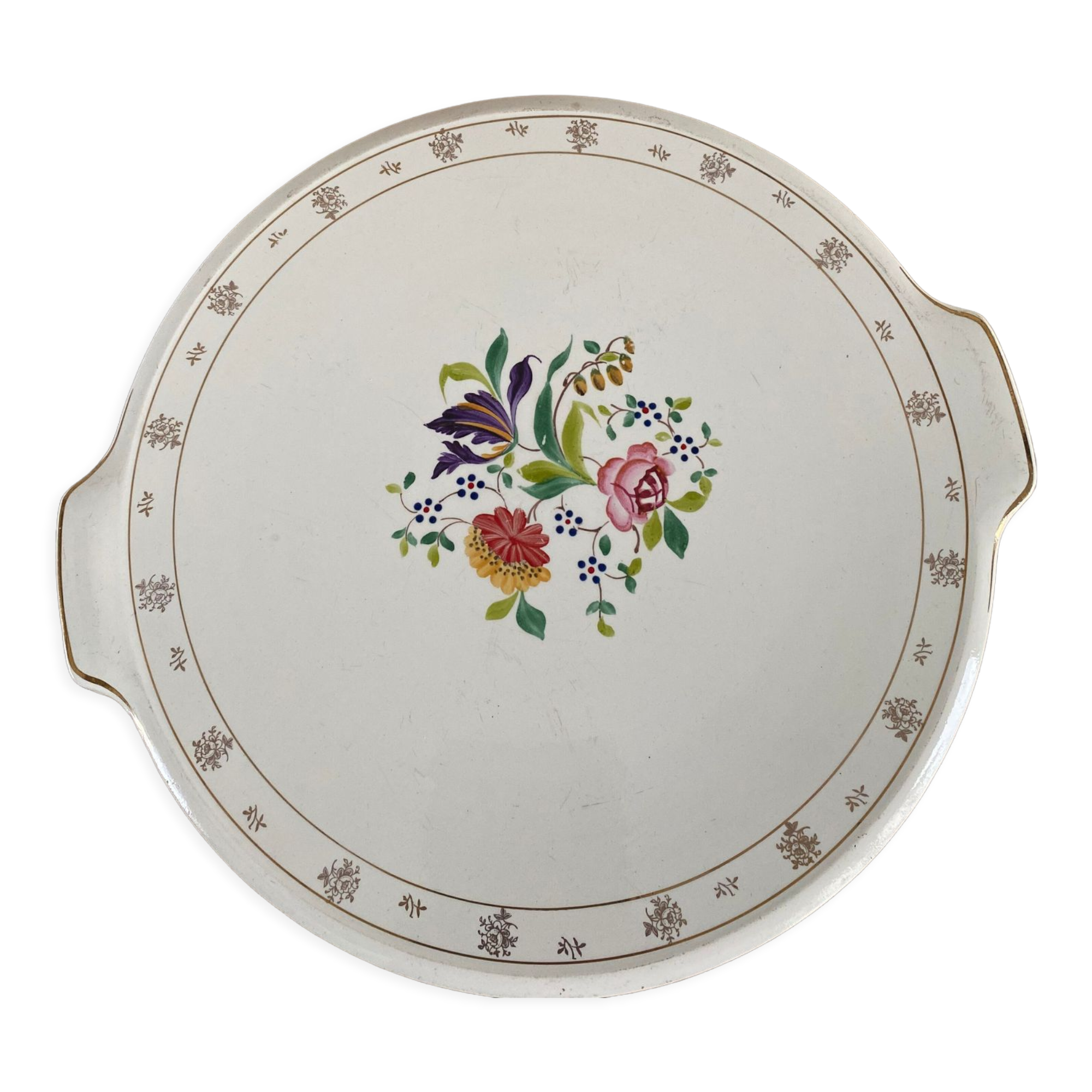 Antique cake dish Digoin France