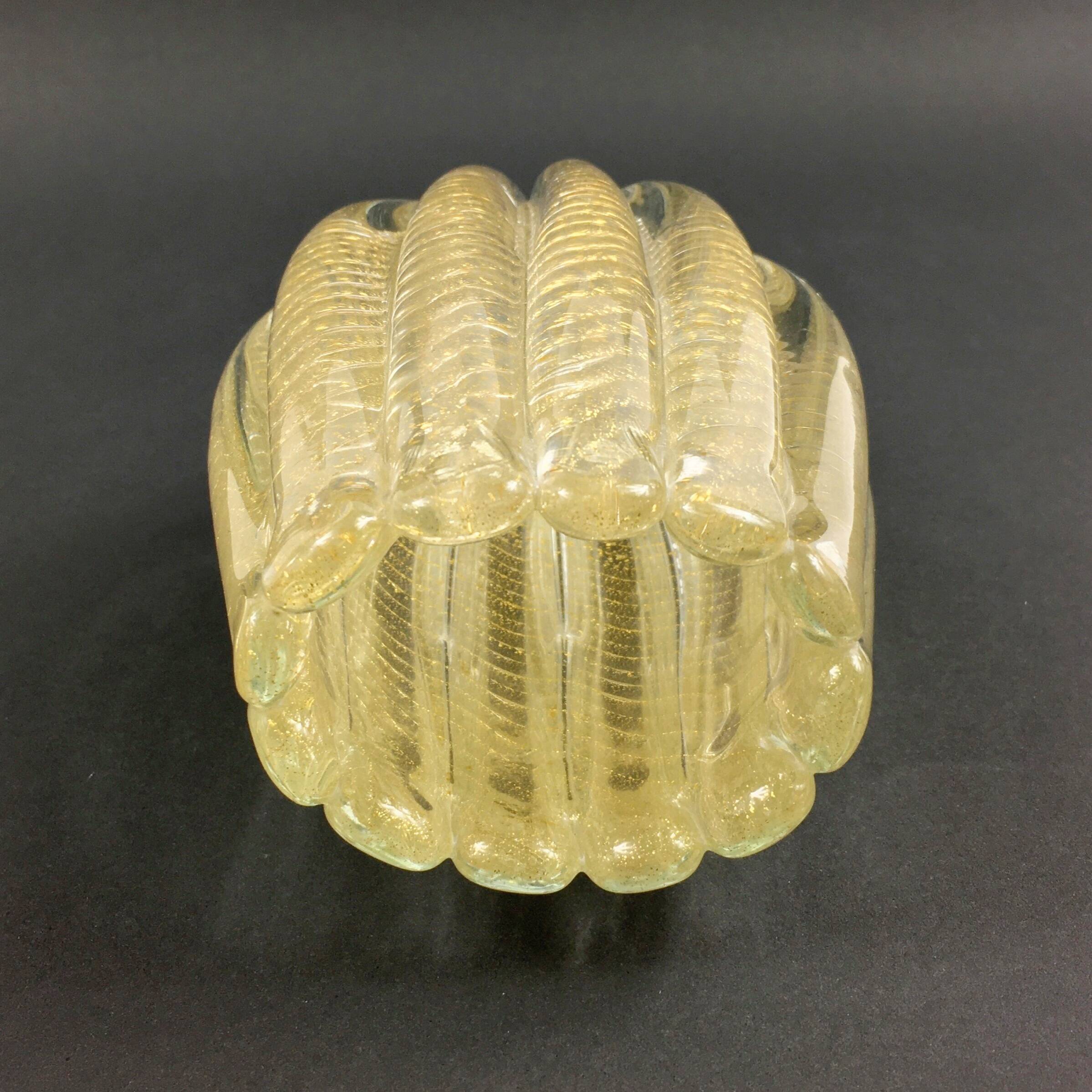 Mid Century Cordonato d'Oro Murano Glass Vase from Barovier & Toso, Italy, 1950s