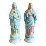 2 old religious statuettes from the early 20th century