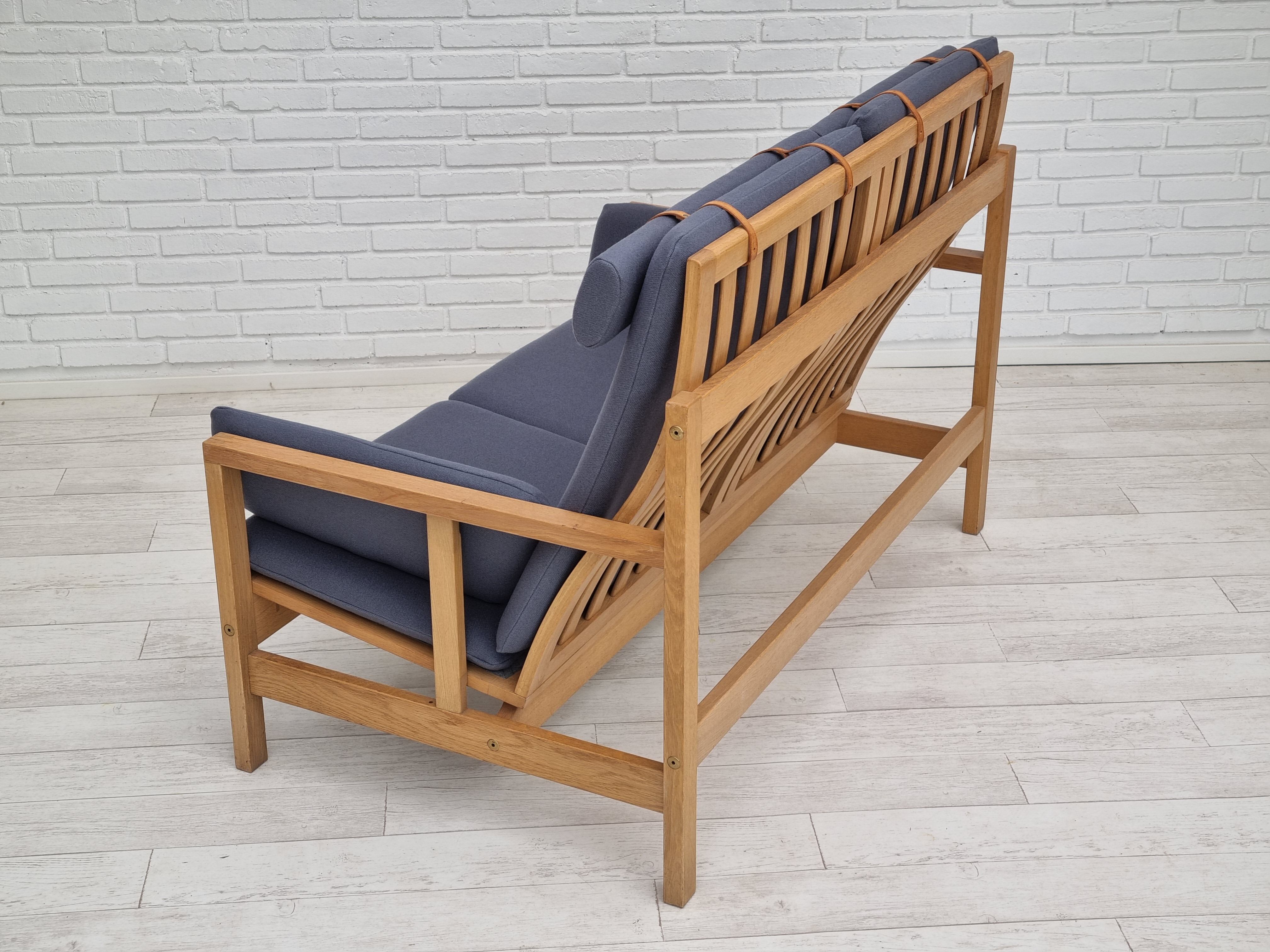 1970s, Danish design by Børge Mogensen, sofa model 2252, oak, furniture wool