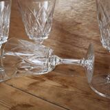Set of 6 Harlequin water glasses in Reims crystal glass 1950