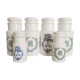 Set of 6 apothecary pots in white opaline 70s
