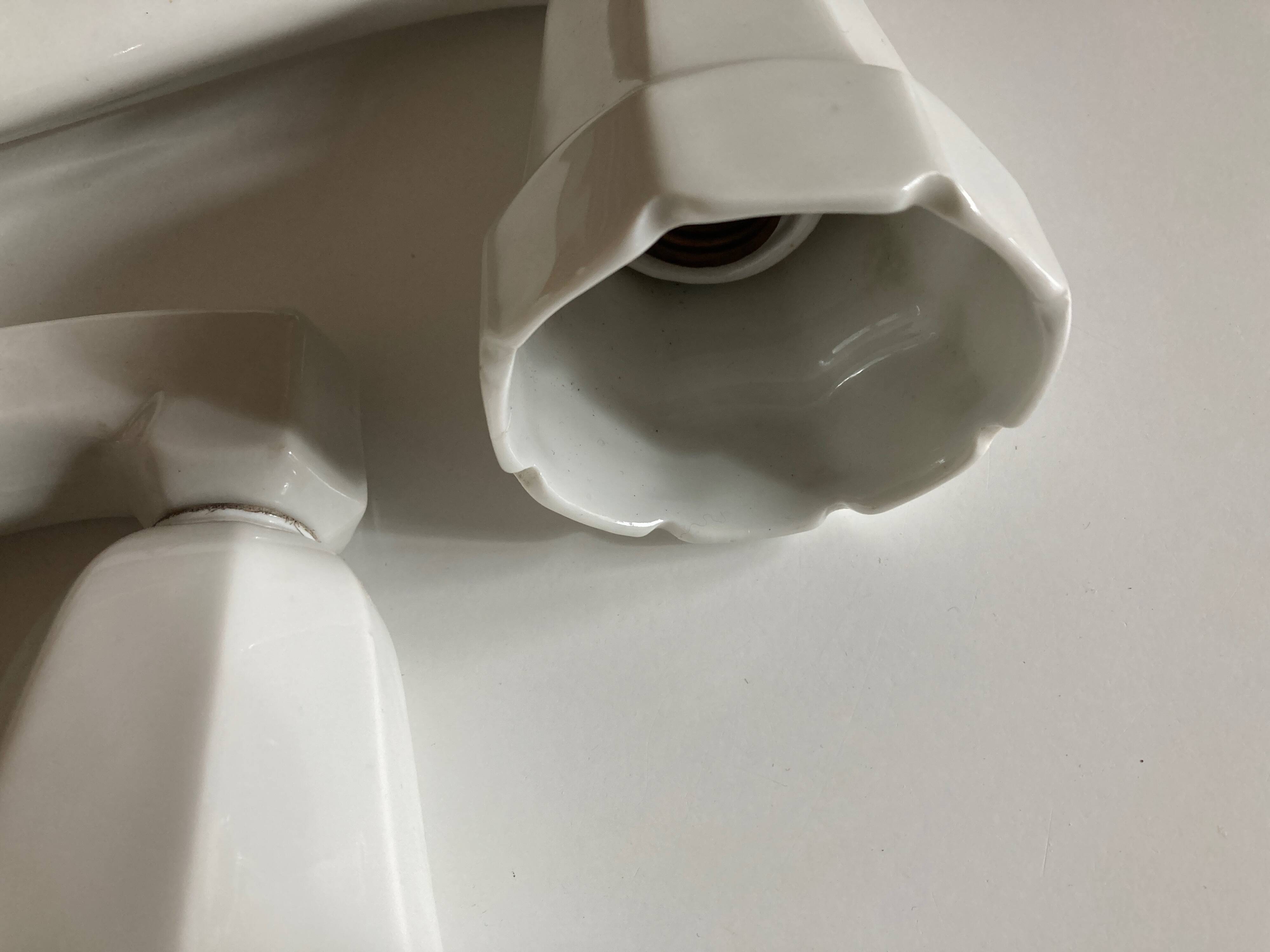 Pair of porcelain wall lights 1950 bathroom
