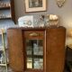 Art Deco wooden sideboard with mirror and marble