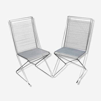 Pair of wire Till Behrens design chairs 80 years
