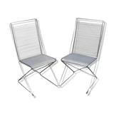 Paire de chaises Wire Till Behrens design annees 80