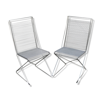 Pair of wire Till Behrens design chairs 80 years