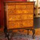 George II Burl Walnut and Marquetry Hightboard, 1890s