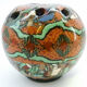Flower spike in ball shape, glazed ceramic, signed Gerbino Vallauris.