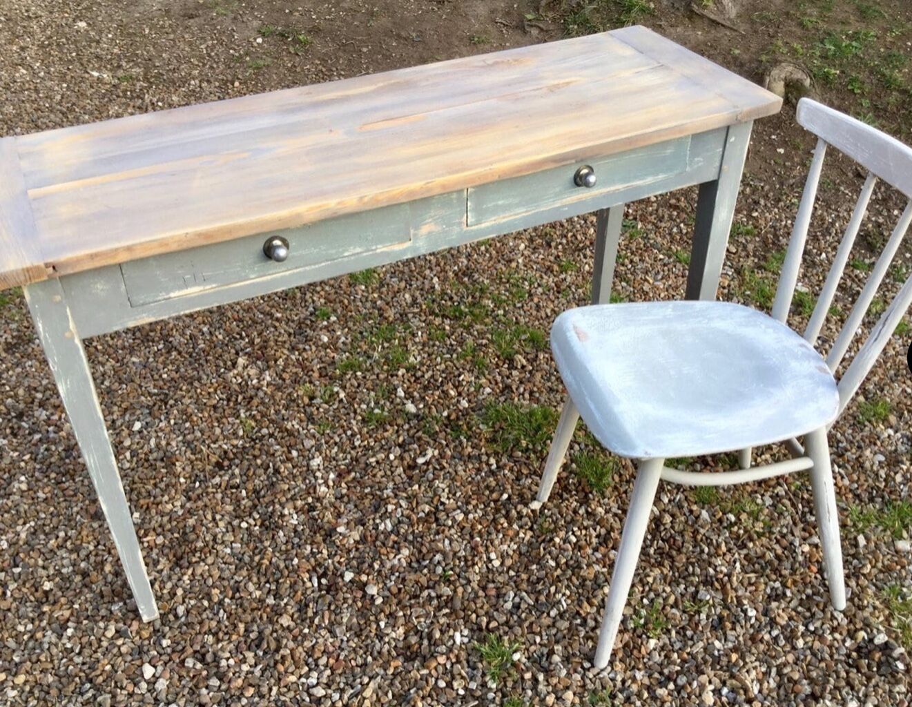 Vintage grey patinee console