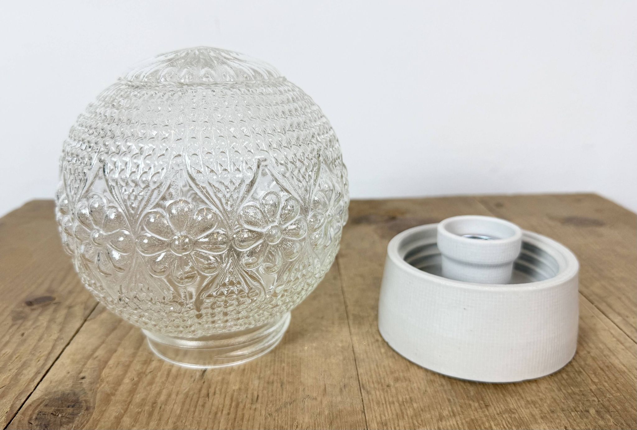 Vintage White Porcelain Ceiling Light, 1970s