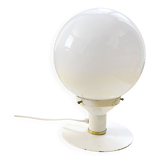 White, spherical space age table lamp, Poland 1980s.