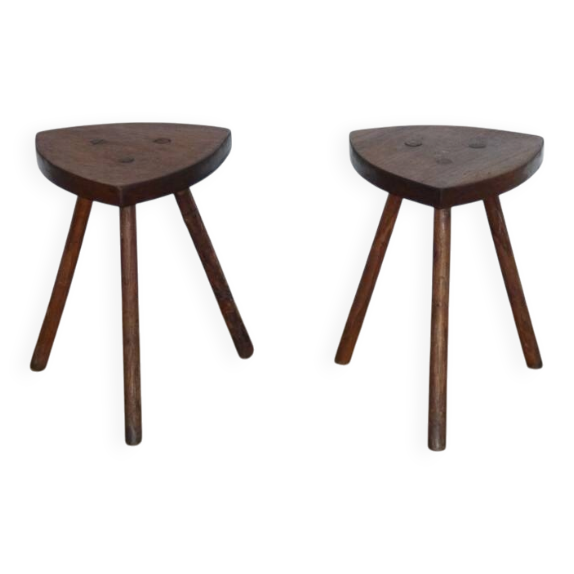 Paire de tabouret organique en acajou