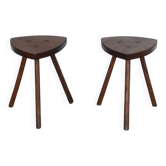 Paire de tabouret organique en acajou