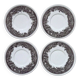 Set of 4 Saucers Quality Retired Villeroy &Boch Black/ White Anjou Design 4655