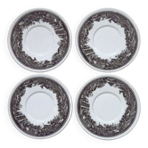 Set of 4 Saucers Quality Retired Villeroy &Boch Black/ White Anjou Design 4655