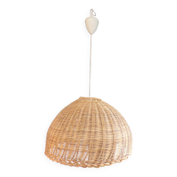 Suspension abat-jour en osier vintage Ø55cm