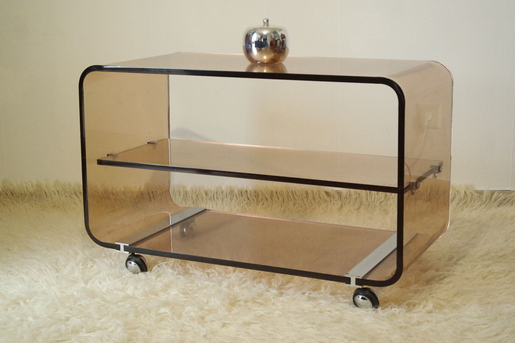 Vintage plexiglas coffee table by Michel Dumas