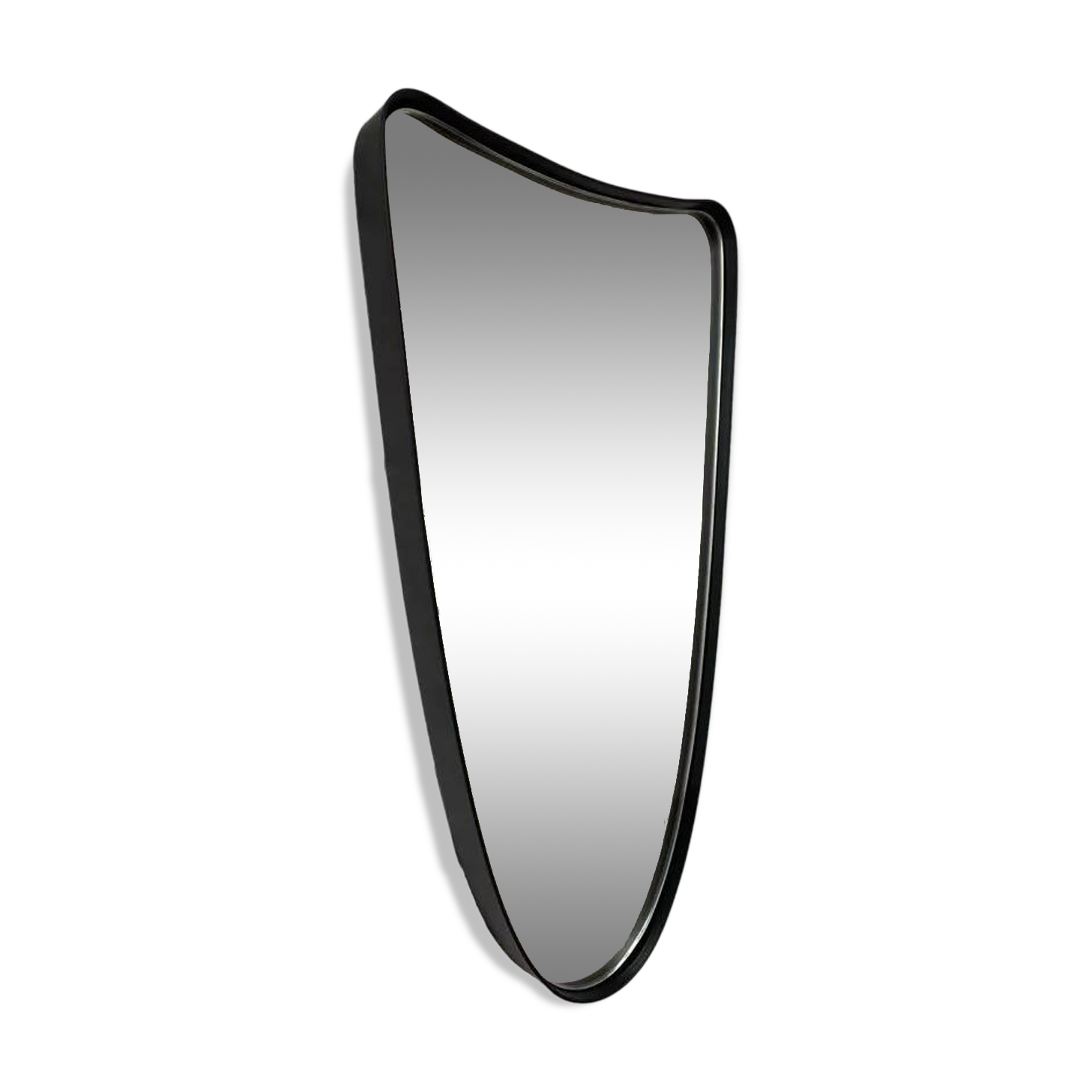 Free-form rearview mirror in black metal