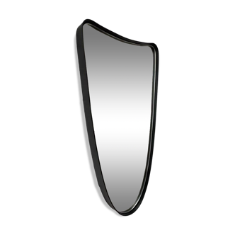 Free-form rearview mirror in black metal