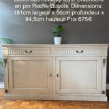 Low sideboard in Chambord style aged beige chambord
