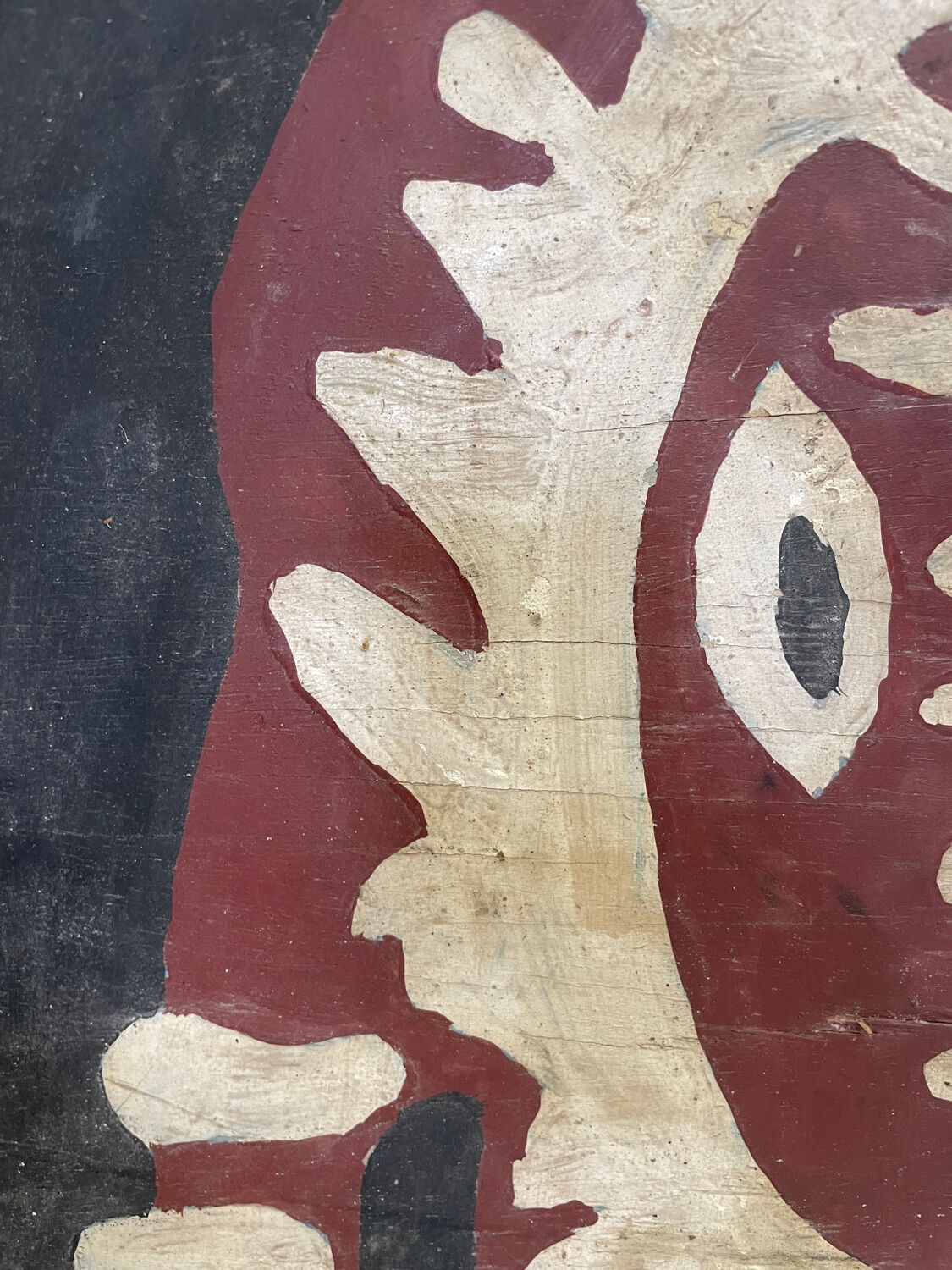 Tableau panneau bois Tribal XXe