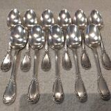 11 silver-plated dessert spoons, OD style, Louis XVI style