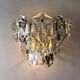 Pair of Kinkeldey 2-tier cut crystal wall sconces, Germany, circa 1970s
