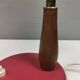 Table lamp in aubergine coloured metal, brass bend and teak wood 1960-70s