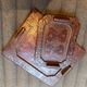 Lot of 2 leather trays