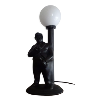 Ceramic artist lamp and ball globe 80s/90s