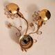 Set Hollywood Regency Wandlampe vergoldet Messing Swarovski-Kristalle Palwa