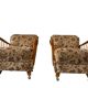 Set of 2 vintage wooden armchairs / club chairs