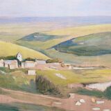 Tableau HSP "Panorama à St Romain" (Côte d'Or) par Auguste Mallard (1895-1965)