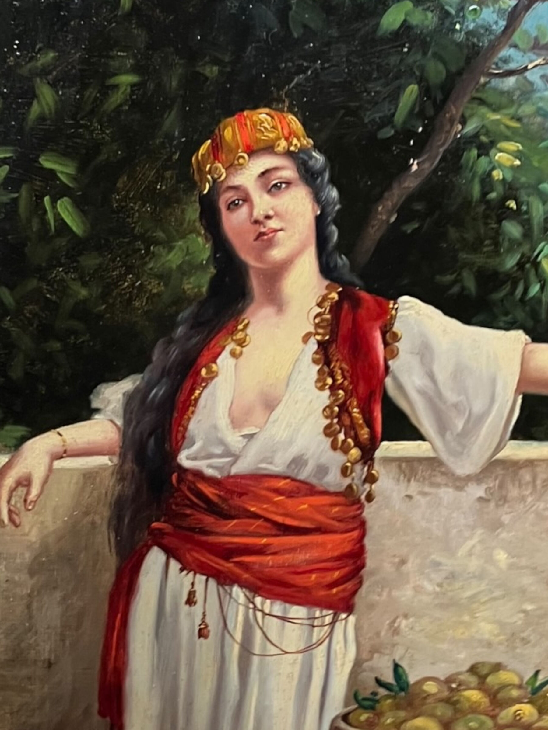 Orientalist painting the lemon merchant oil on panel nineteenth
