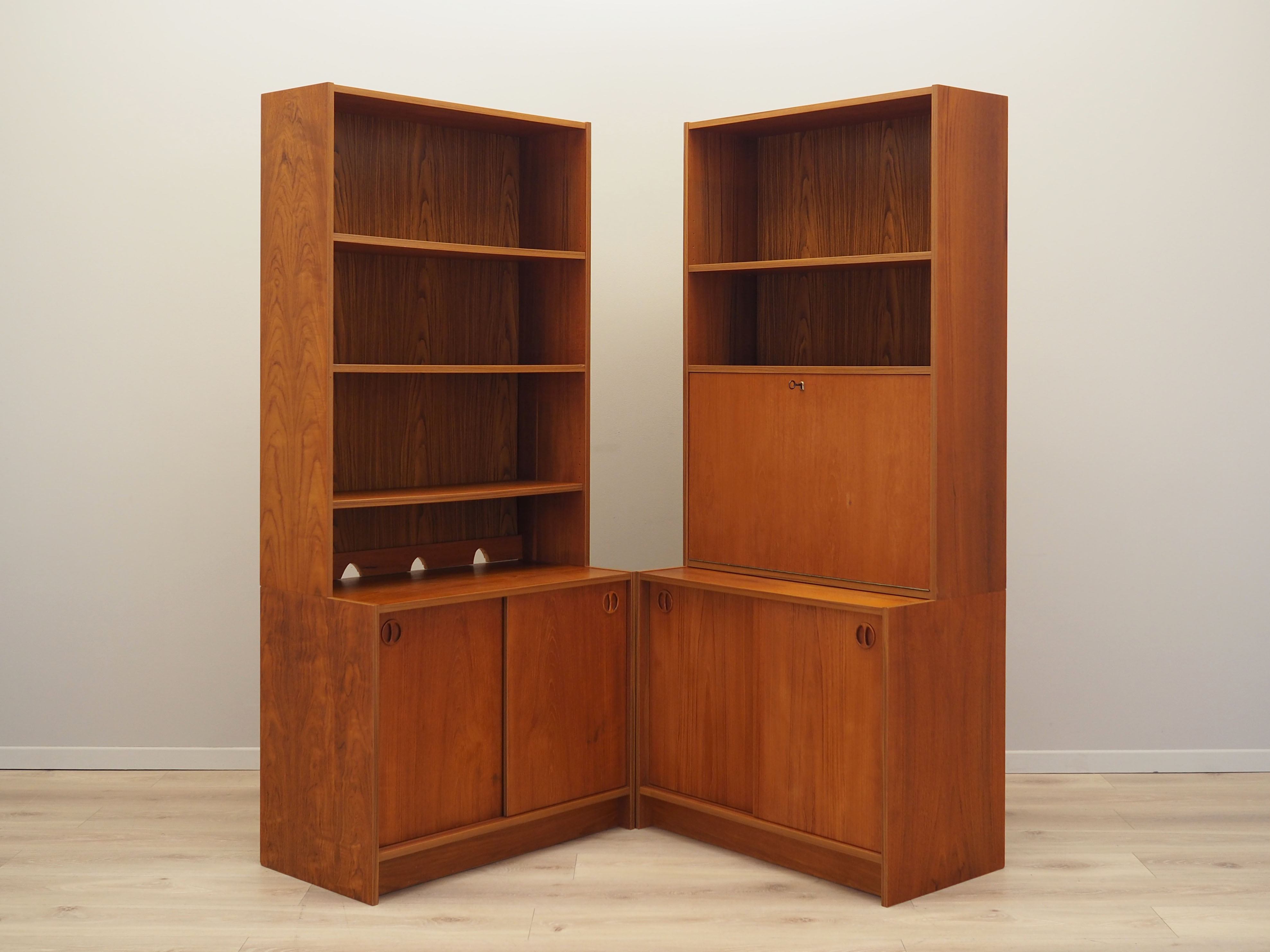Set of teak bookcases, danish design, 1960s, production : denmark