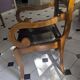 Fauteuil de bureau ancien style Directoire / Restauration en bois massif