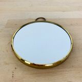 Mirror barber round strapping brass gilded
