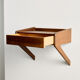 Floating bedside table in teak by Sigfred Omann for Ølholm Møbelfabrik