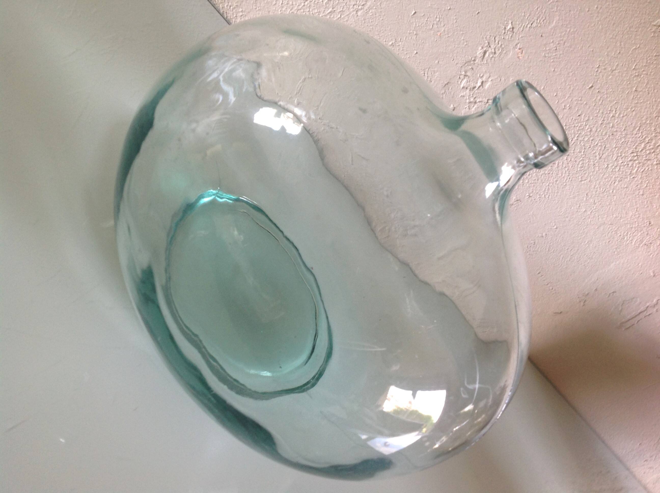 Glass soliflore ball vase / vintage 70s-80s