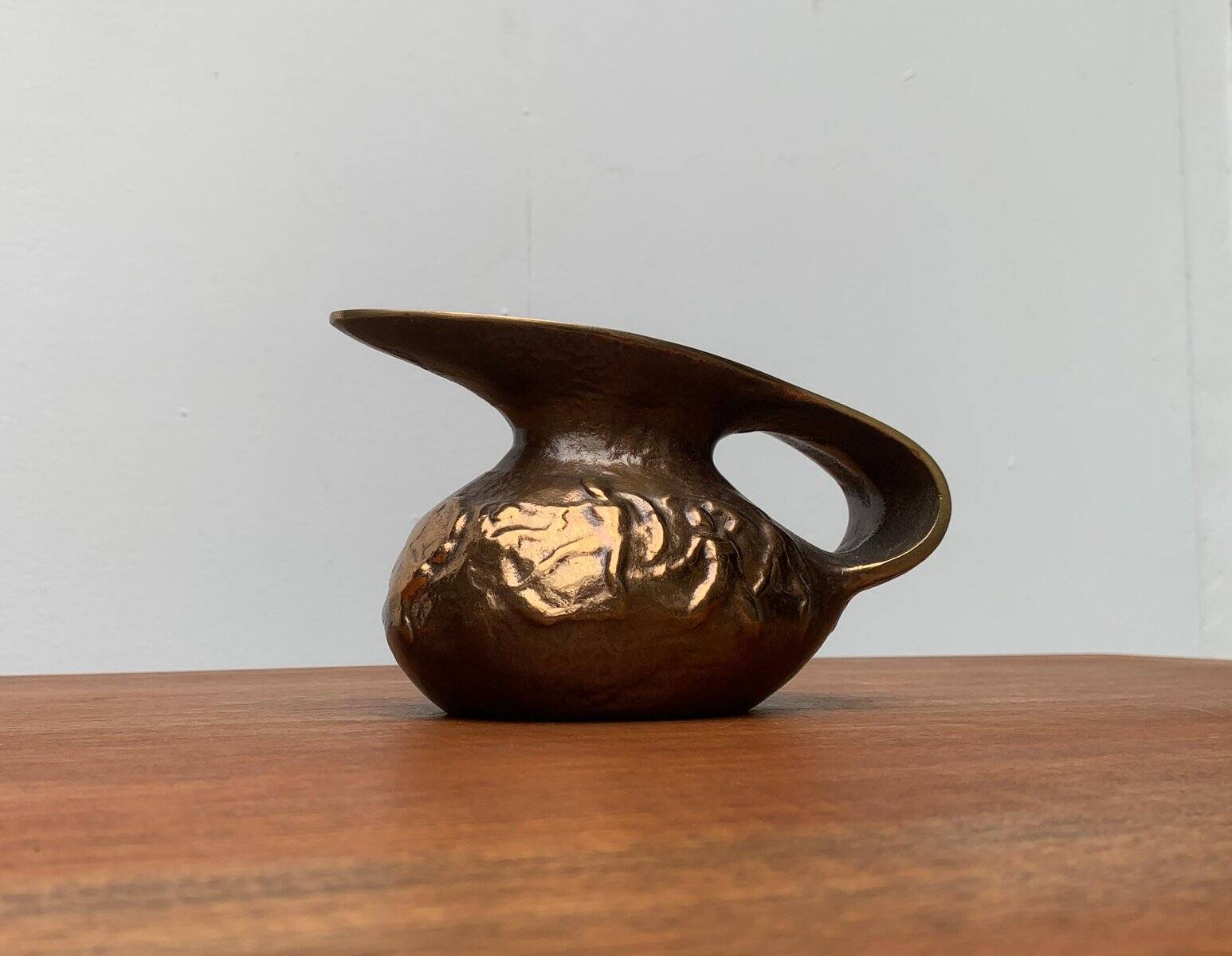 Brutalist Vintage German Bronze Decorative Carafe by Gilde