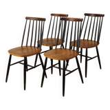 Set of 4 vintage wooden chairs, 1960.