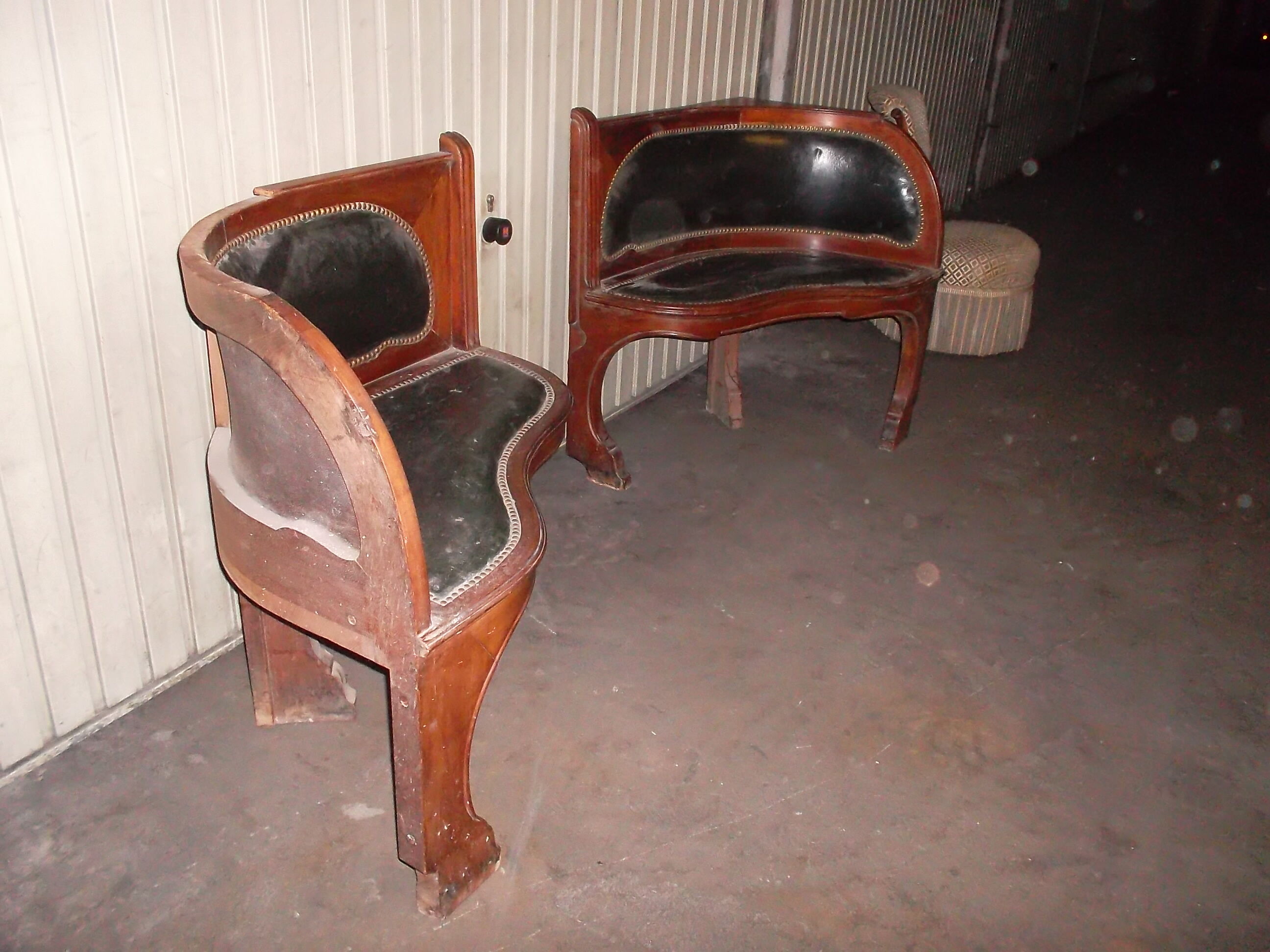 Rare pair of art deco corner seat