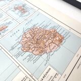 Old map of Madagascar island in 1950 43x43cm
