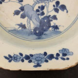 Hollow porcelain plate "Bleu Blanc" from the blue family, 18th century
