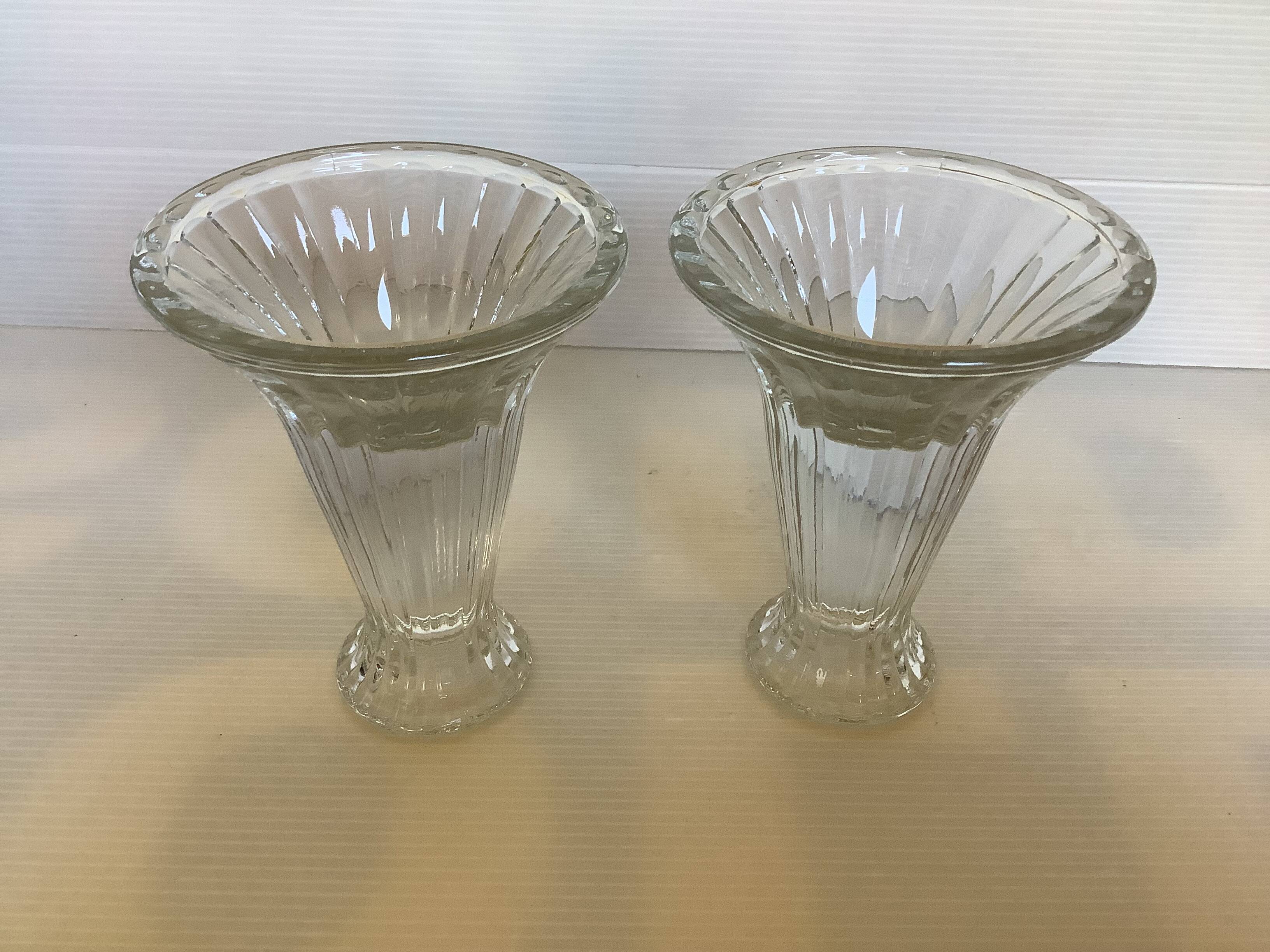 Pair of glass candlesticks