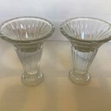 Pair of glass candlesticks